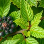 Perilla növény levelei és virága, gazdag tápanyagokban