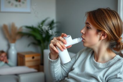 Sóinhalátor használata otthon, légúti problémák enyhítésére.