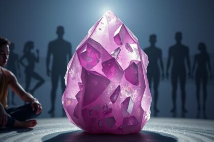 Aragonit ásvány meditációs környezetben