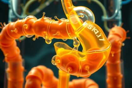 Gyomorsav és bélflóra, emésztési folyamatok ábrázolása.