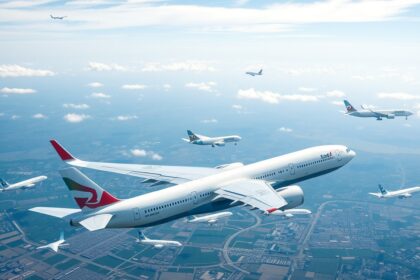 Repülőgépek a levegőben egy szép napon