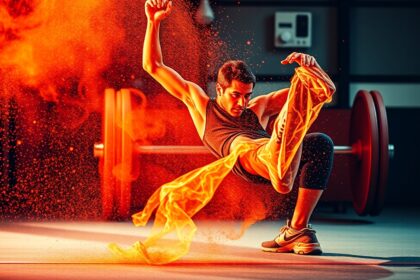 Edzés közben citrullin-malát hatását szemléltető sportoló