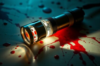 Vérkereső lámpa világítás biológiai foltok és vérnyomok észlelésére