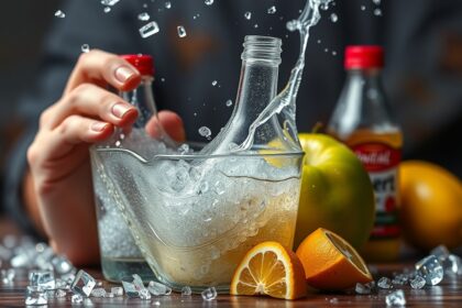 Cukoralkohol fogyasztás és diétás italok készítése frissítő gyümölcsökkel.