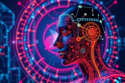 Digitális figura mágneses mezők hatásait illusztrálva