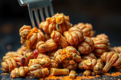 Furcsa formájú penészes ételek közelről, amelyek egészségügyi kockázatokat rejtenek.