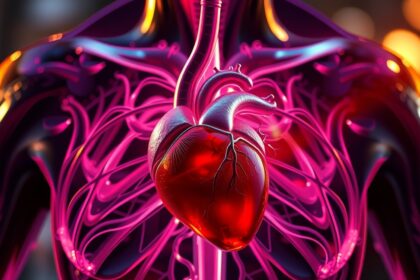 Digitális kép a szív és a véredények működéséről