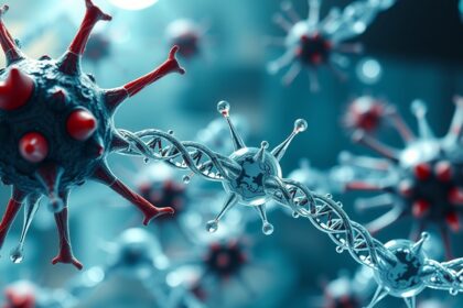 Géntechnológia reprezentációja a biotechnológia területén.