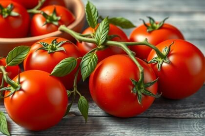 Friss paradicsomok, természetes bőrápolás alapanyagai.