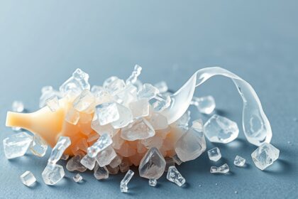 Sorbit és jégkristályok megjelenítése egészséges táplálkozás témában.