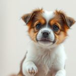 Aranyos kis kutya közelről, érdeklődve néz a kamerába.