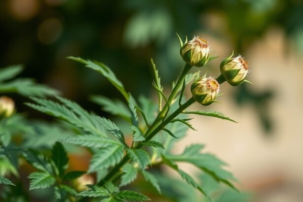 Királydinnye növény virágai és levelei közelről