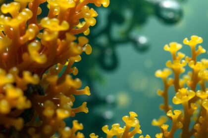 Színes imune alga a vízben, amely támogatja az immunrendszert.