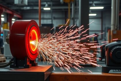 Demagnetizáló berendezés ipari környezetben működés közben