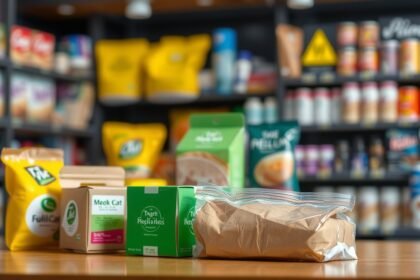 Csomagolások változatos db a bolt polcán: védelem és márkaépítés