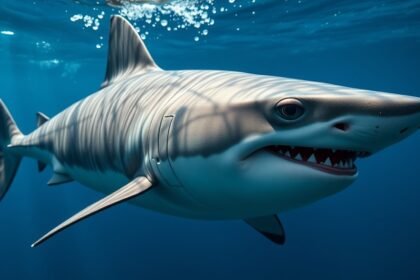 Cápa az óceán mélyén, tipikus cápamájolaj forrás.