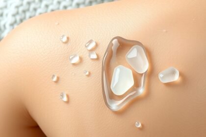 Magnézium gél cseppjei a bőrön, bőrápolás előnyei