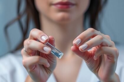 Etofenamát gél bemutatása egy női kezekben a fájdalomcsillapításhoz.