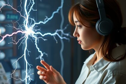 Egy nő vezérelt árammal kísérletezik energiamenedzsmenthez