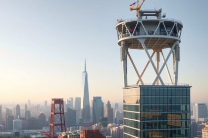 Modern toronymerevítők a városi építkezésben, stabilitást biztosítva.