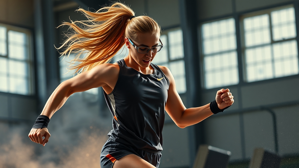 Futó sportoló edzőteremben, aki fokozza teljesítményét