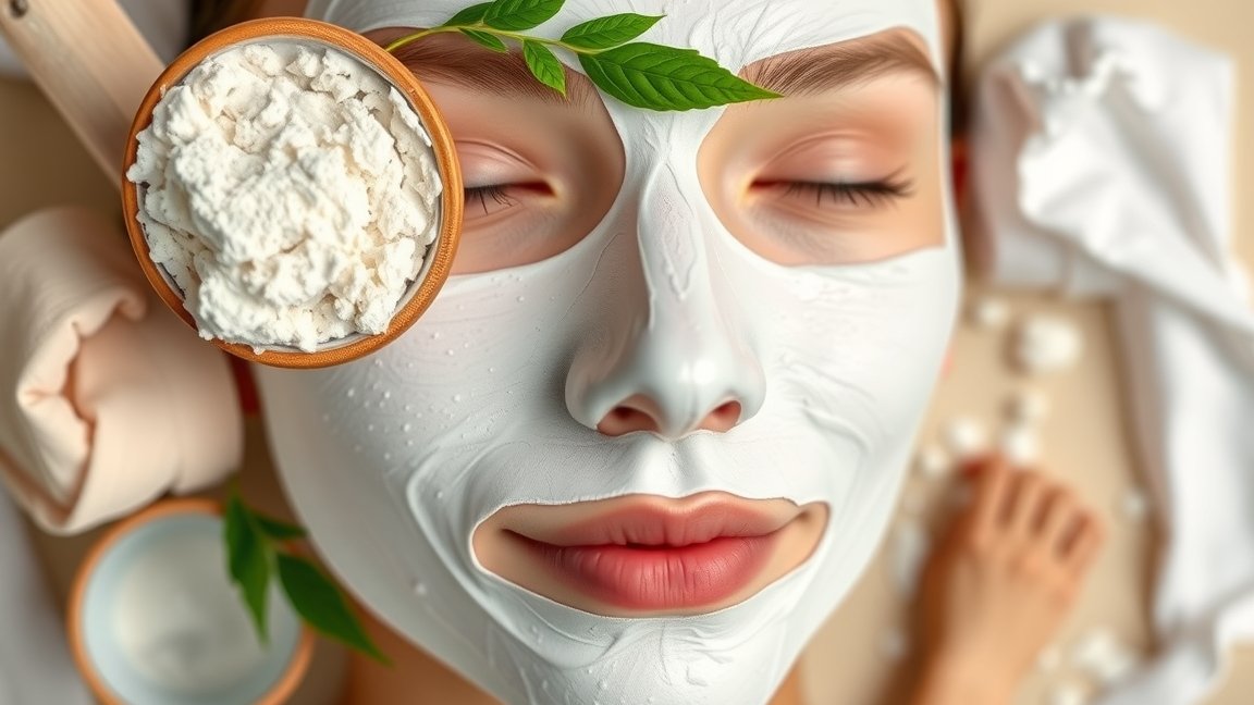 Kaolin agyag arcpakolás alkalmazása a bőr tisztítására.