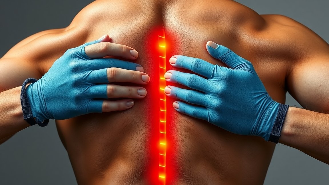 Kinesio tapasz alkalmazása a hátfájás kezelésére sportolók számára.