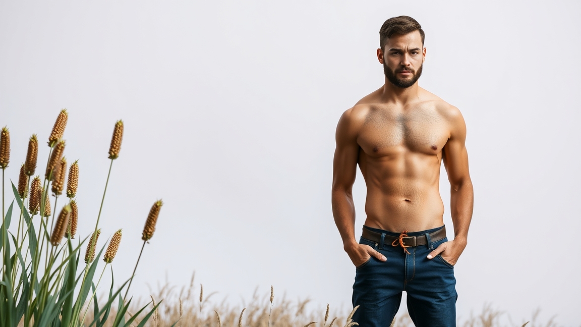 Férfi egészségi életmód lenmaggal a prosztata és szív egészségéért.