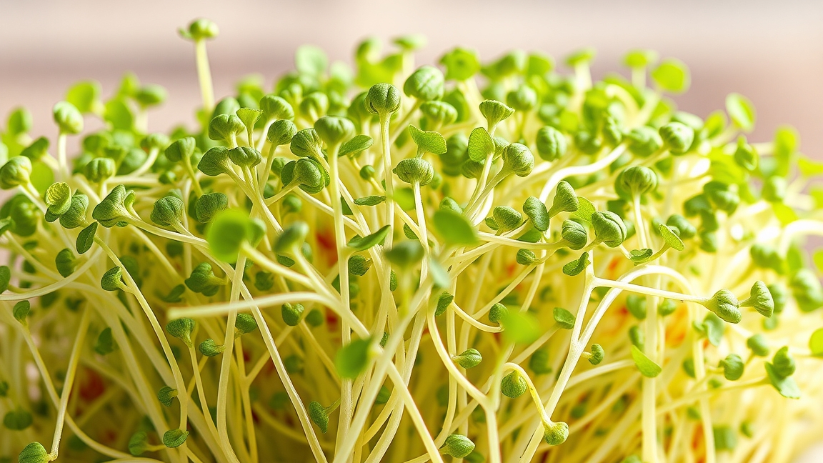 Friss lucernacsíra, gazdag tápanyagokban és antioxidánsokban.