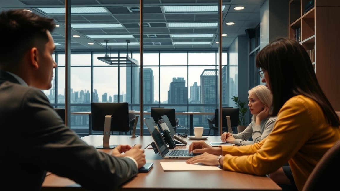 Munkaerő-kölcsönzés kihívásaival foglalkozó üzleti meeting