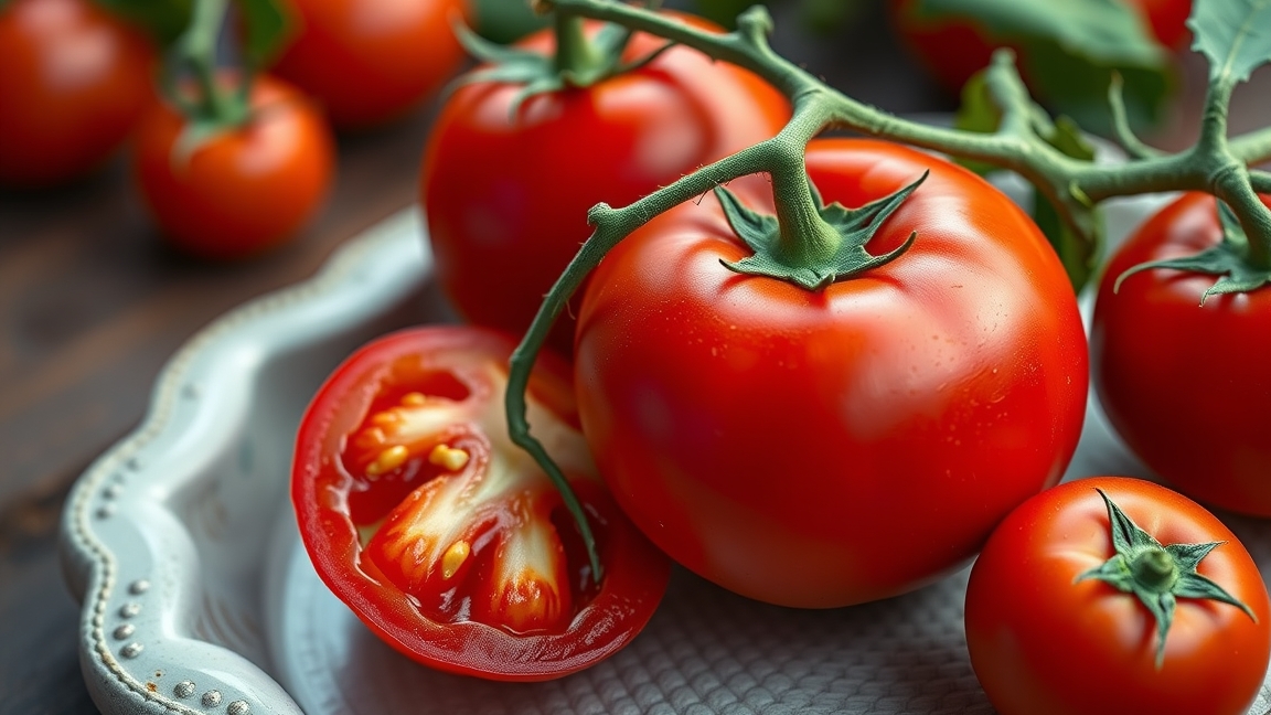 Friss paradicsom, egészséges táplálkozás alapanyaga.