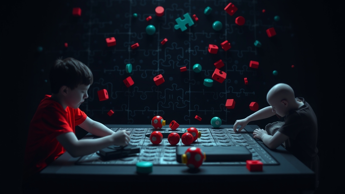 Gyerekek puzzle játékokat játszanak, fejlesztve problémamegoldó készségüket.