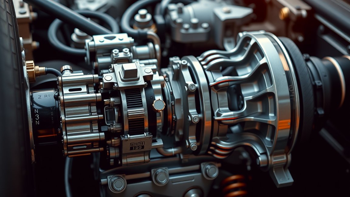 Robotváltó részlet modern járműben, bemutatva az autóipar technológiáját.