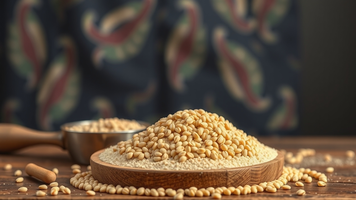 Vadkölés liszt a tálban és mérőedényben, tápláló és gluténmentes alternatíva.