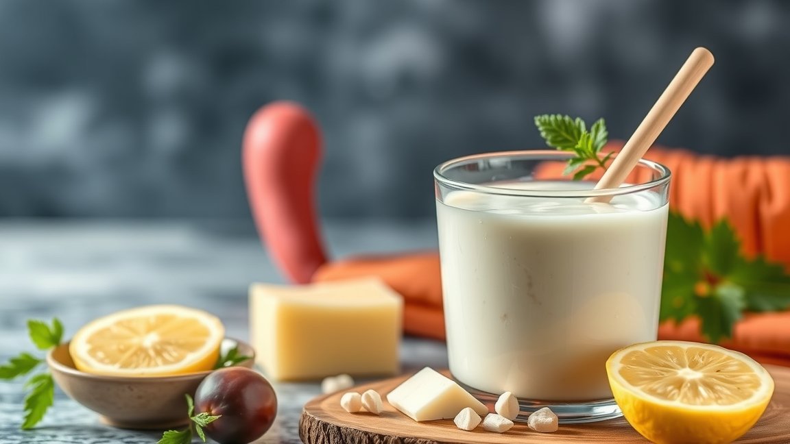 Friss kefir natúr formában citrommal és zöldségekkel