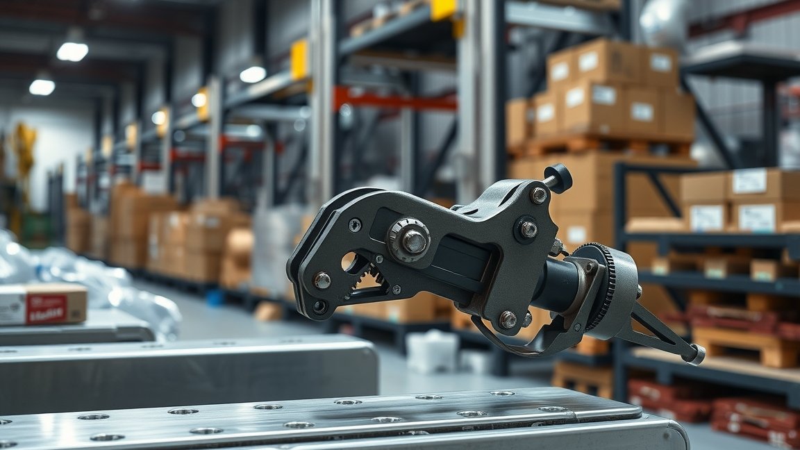 Kézi pántológép munka közben a csomagolástechnikában