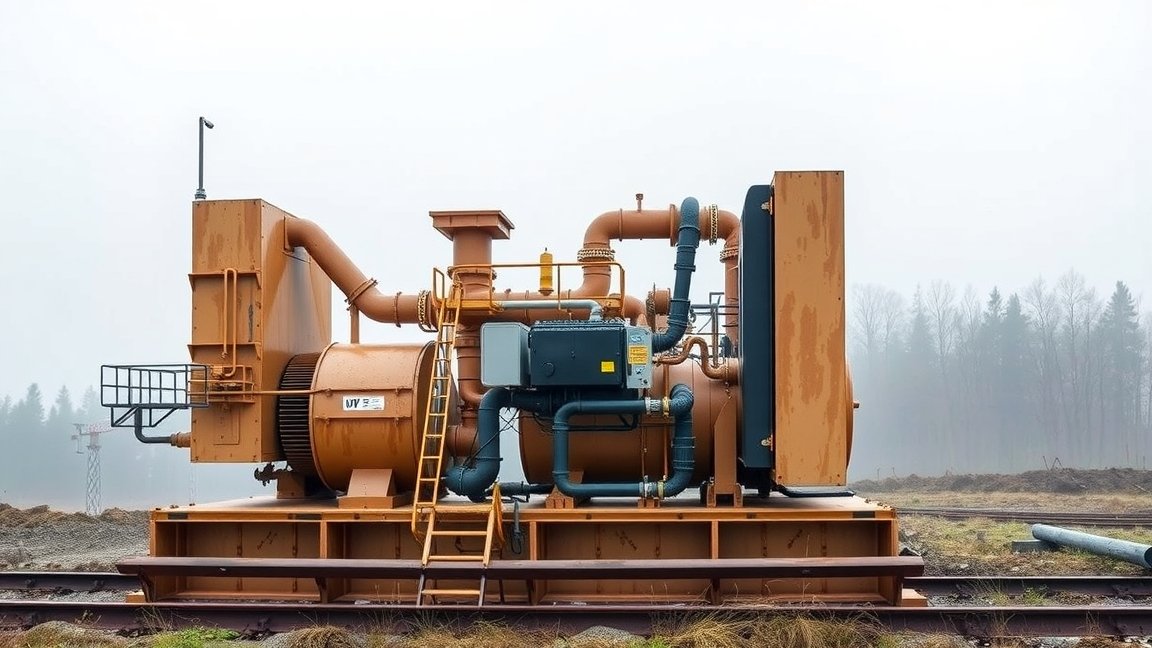 Fagázgenerátor ipari alkalmazás közben a természetes környezetben