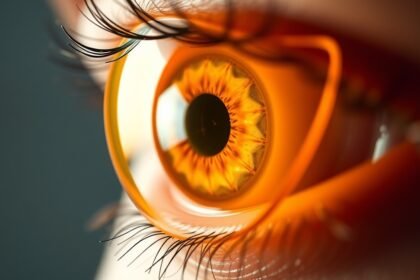 A szem, amely kiemeli a lutein jelentőségét a látás védelmében.