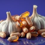 Fokhagyma és kapszulák, egészségügyi előnyök táplálékkiegészítőként.