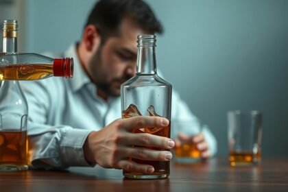 Alkoholfogyasztás, egy férfi, aki túlzásba vitte a piát.