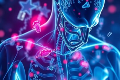 Absztrakt ábra az adrenalin hatásáról a vércukorszintre és az anyagcserére.