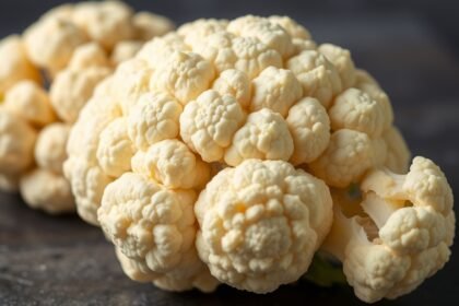 Friss nyers karfiol a konyhában, egészséges táplálkozás alapanyag