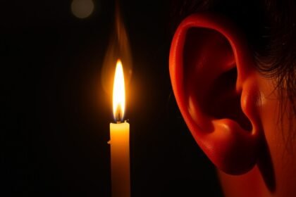 Fülgyertya használata, gyertya és fültő a sötétben