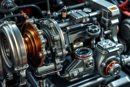 Hidraulikus váltó részlete egy modern autó motorjában