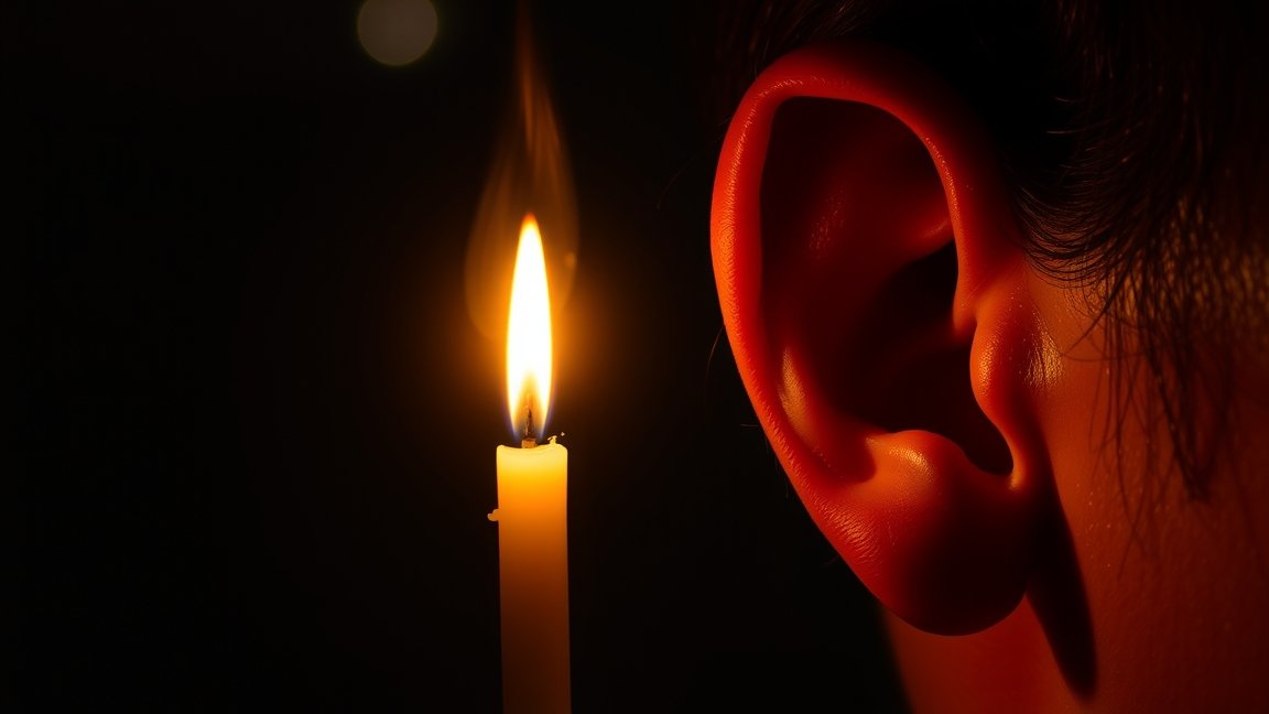 Fülgyertya használata, gyertya és fültő a sötétben