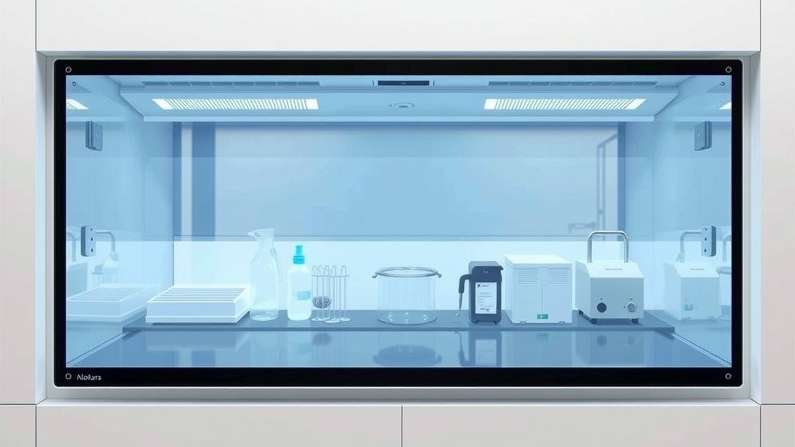 Kompakt laminaris box laboratóriumi steril munkatér biztosítására.