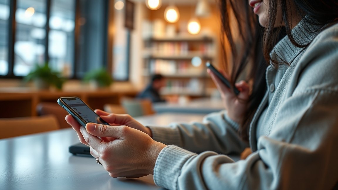 Modern okostelefon használat közben egy kényelmes környezetben