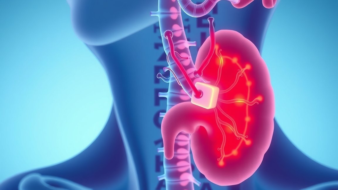 Anatomiai ábra a vesékről és a gerincvonalról