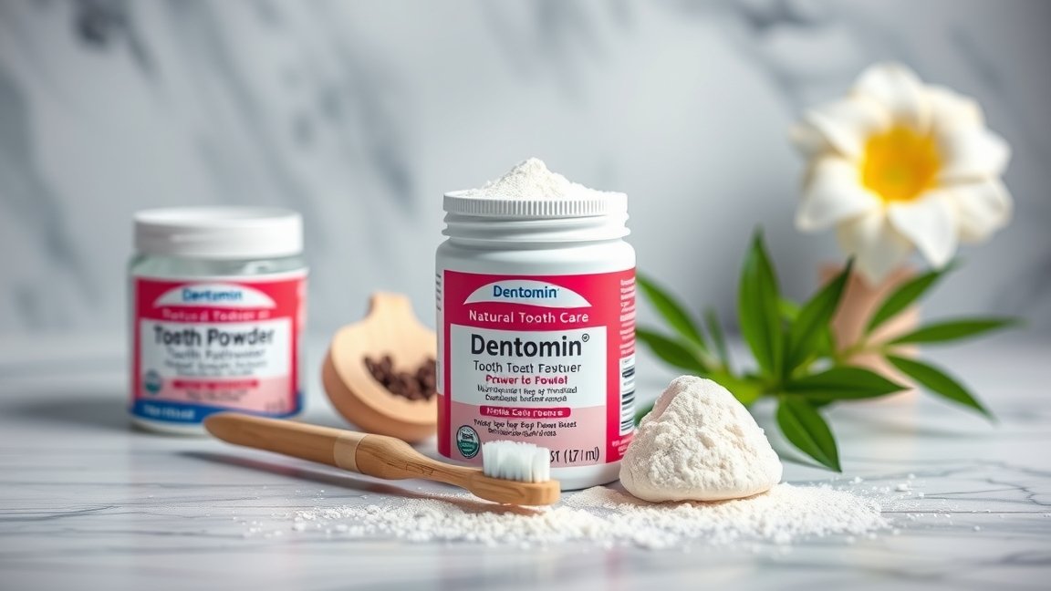 Dentomin természetes fogápolás fogpor és kefe