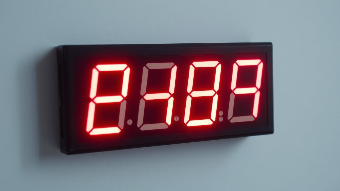 7 szegmenses kijelző piros számokkal